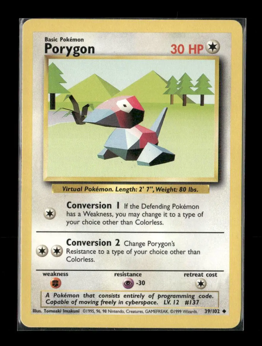 Porygon Uncommon Base Set 039/102 Lp 1