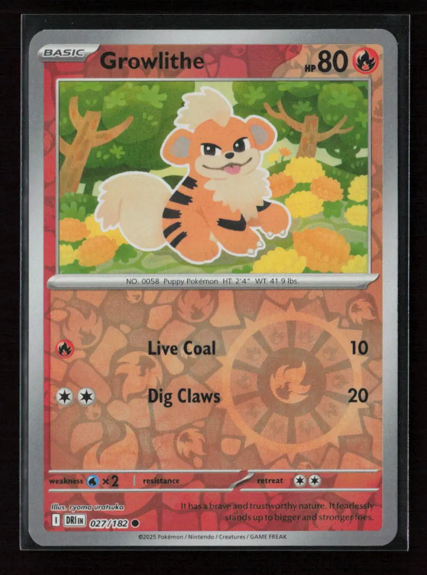Growlithe Common Sv10: Destined Rivals 027/182 Nm 1