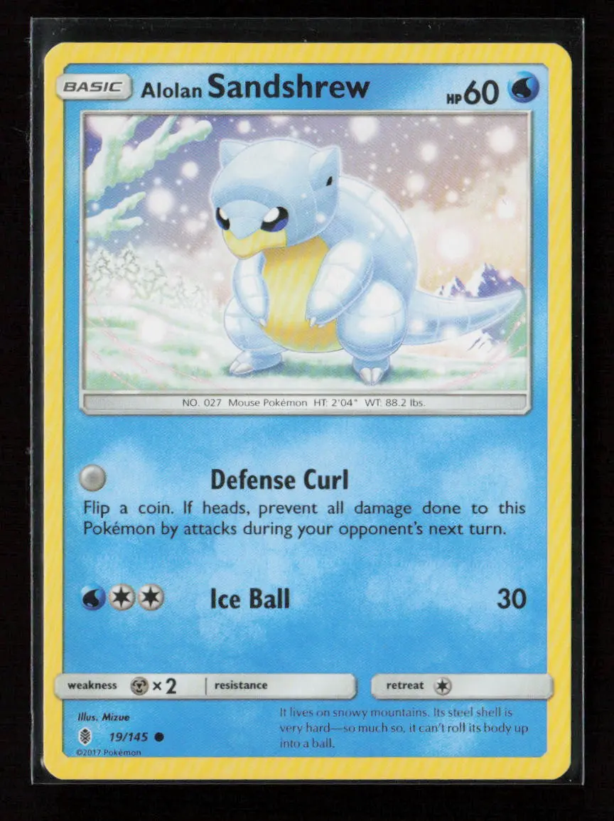 Alolan Sandshrew Common Sm - Guardians Rising 19/145 Lp 1