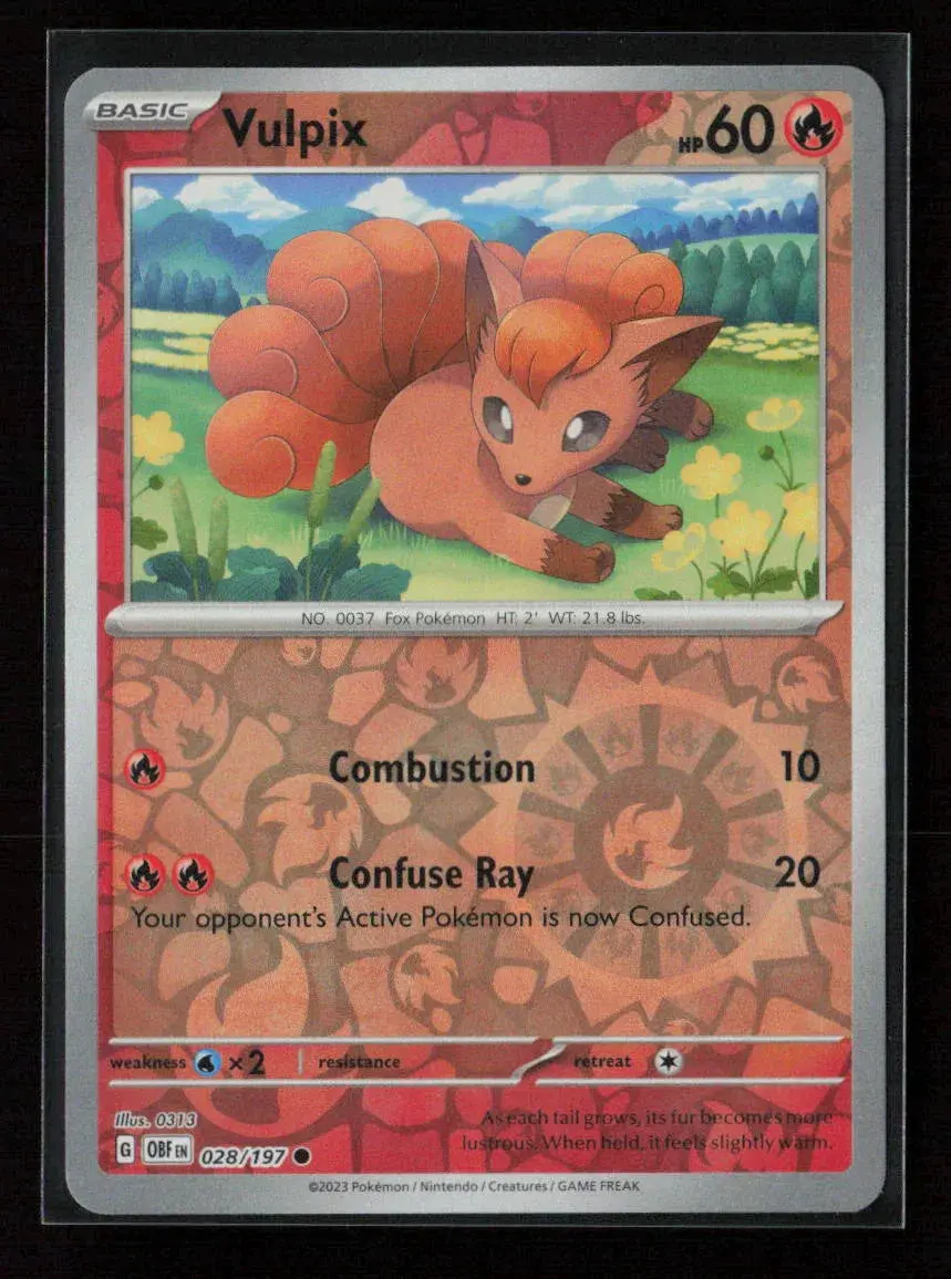 Vulpix Common Sv03: Obsidian Flames 028/197 Nm 1