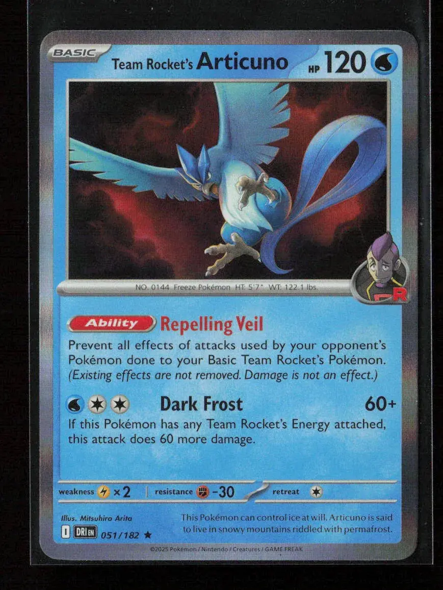 Team Rocket's Articuno Rare Sv10: Destined Rivals 051/182 Nm 1