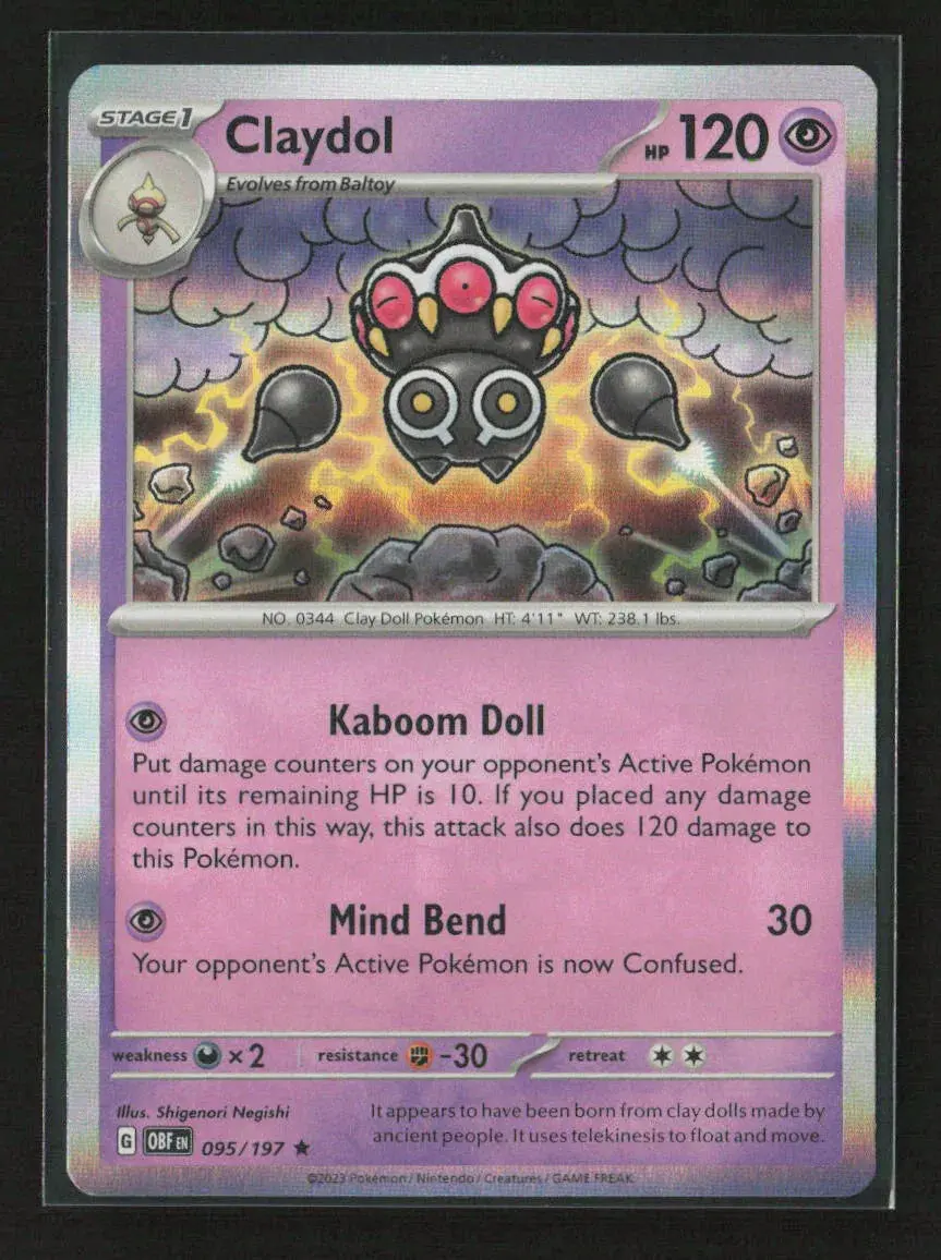 Claydol Rare Sv03: Obsidian Flames 095/197 Nm 1
