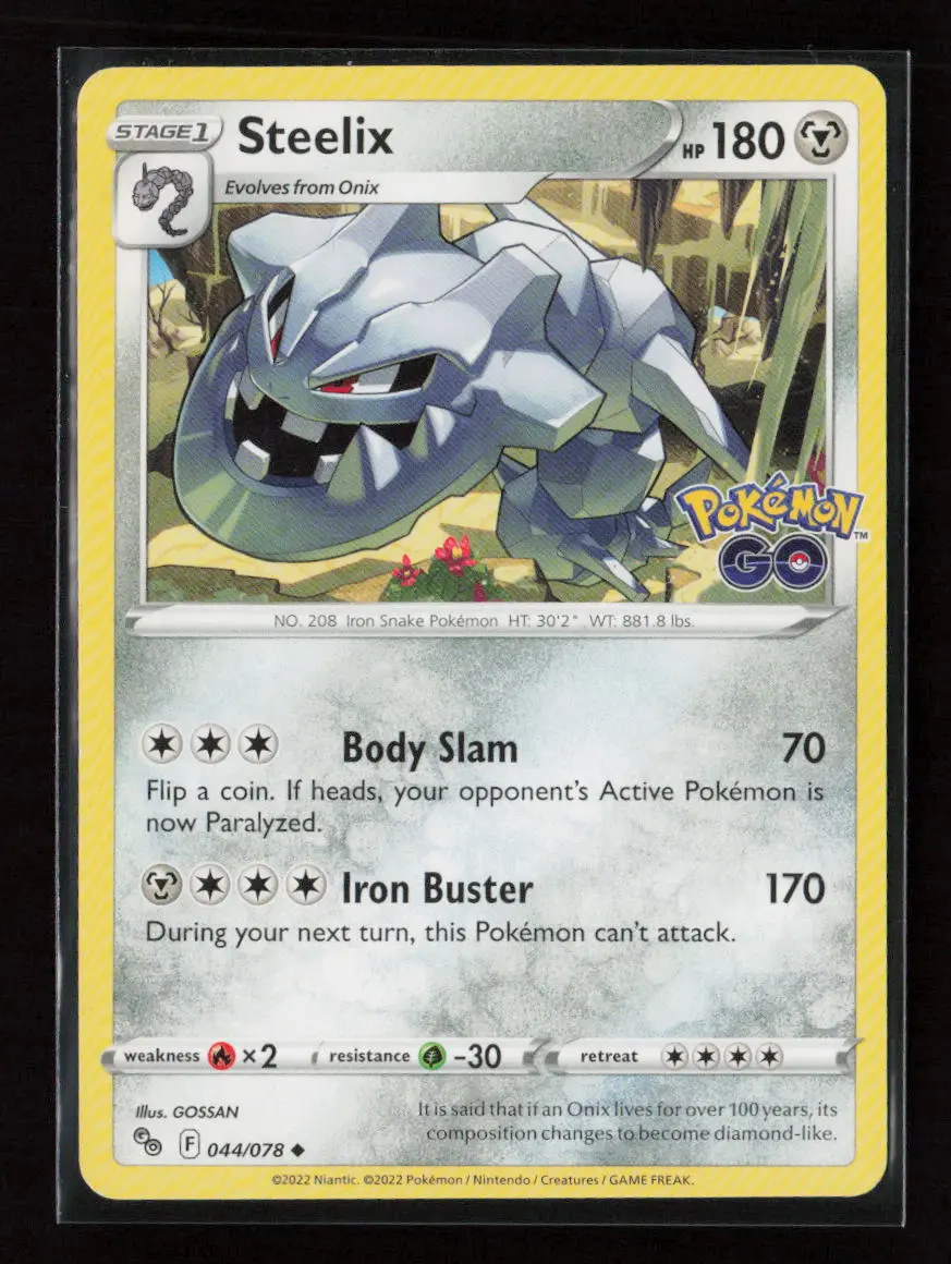Steelix Uncommon Pokemon Go 044/078 Lp 1