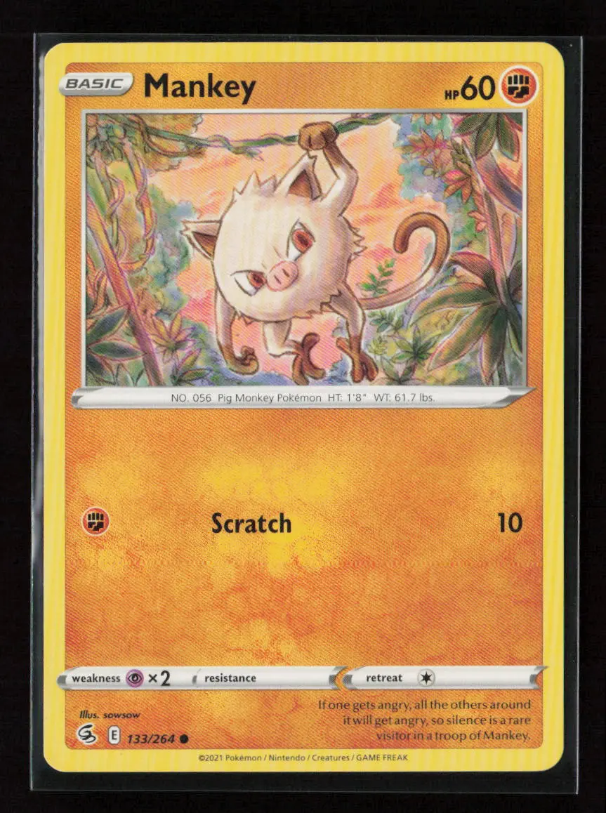 Mankey Common Swsh08: Fusion Strike 133/264 Lp 1