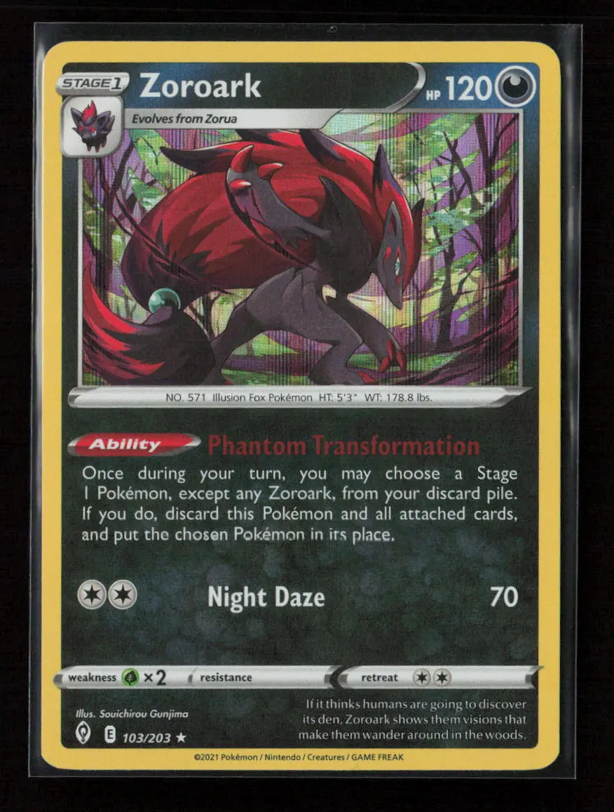 Zoroark Holo Rare Swsh07: Evolving Skies 103/203 Lp 1