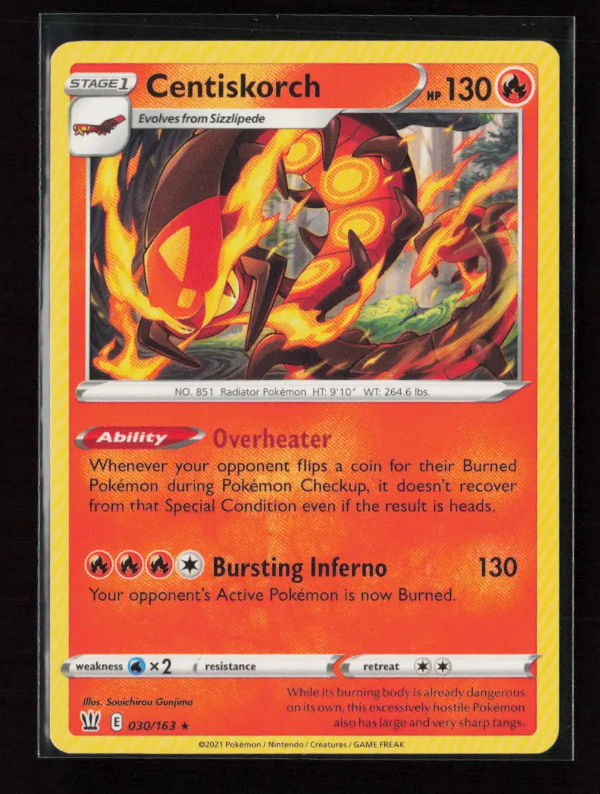 Centiskorch Rare Swsh05: Battle Styles 030/163 Lp 1