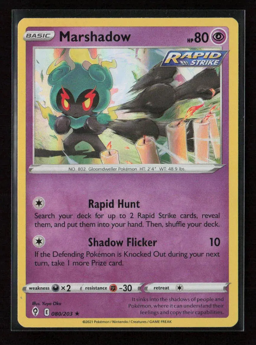Marshadow Holo Rare Swsh07: Evolving Skies 080/203 Nm 1