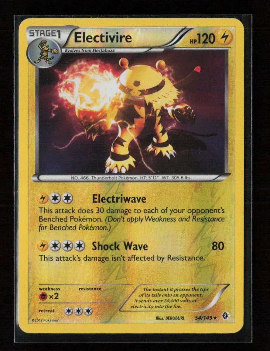 Electivire Holo Rare Boundaries Crossed 54/149 Lp 1