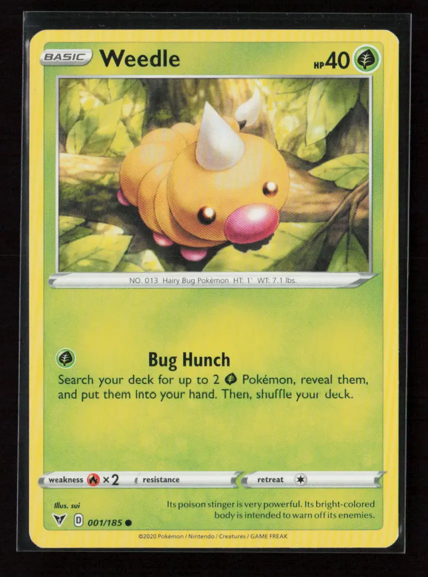 Weedle Common Swsh04: Vivid Voltage 001/185 Lp 1