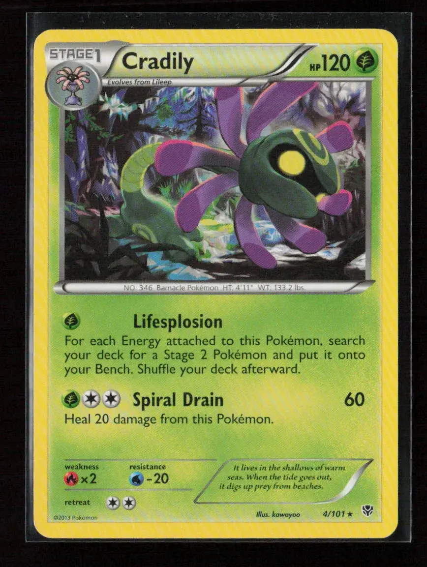 Cradily Rare Plasma Blast 4/101 Lp 1