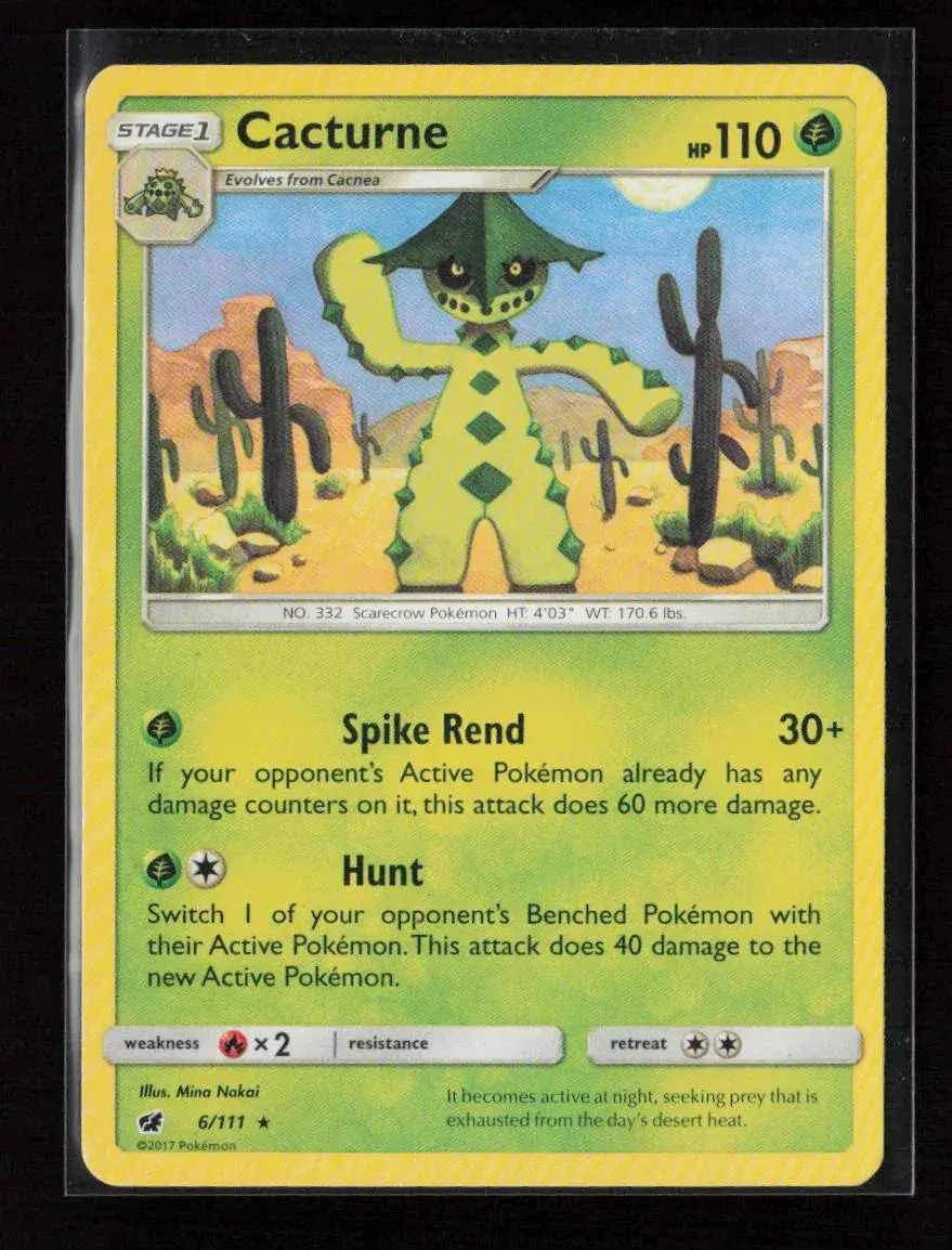 Cacturne Rare Sm - Crimson Invasion 6/111 Mp 1