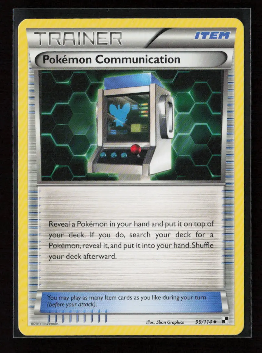 Pokemon Communication Uncommon Black And White 99/114 Nm 1
