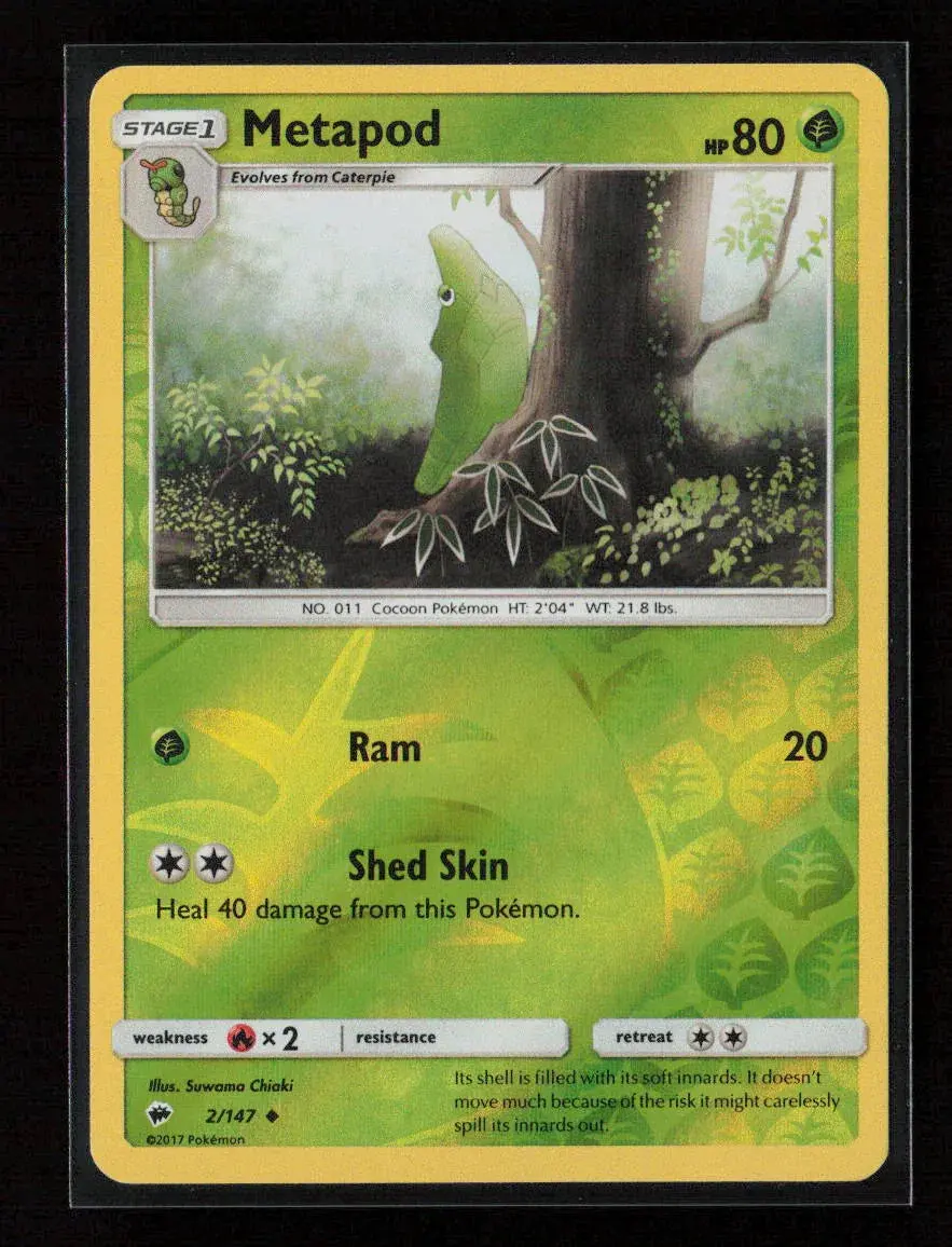 Metapod Uncommon Sm - Burning Shadows 2/147 Nm 1
