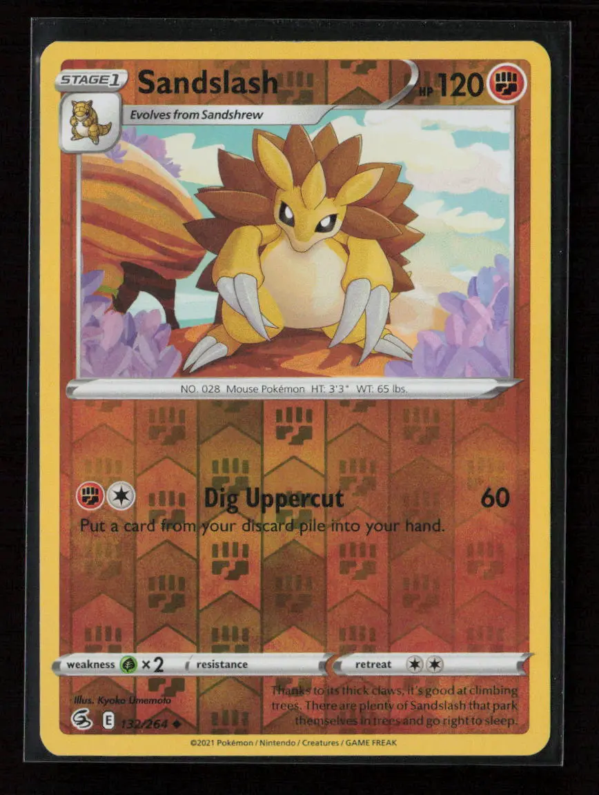 Sandslash Uncommon Swsh08: Fusion Strike 132/264 Lp 1