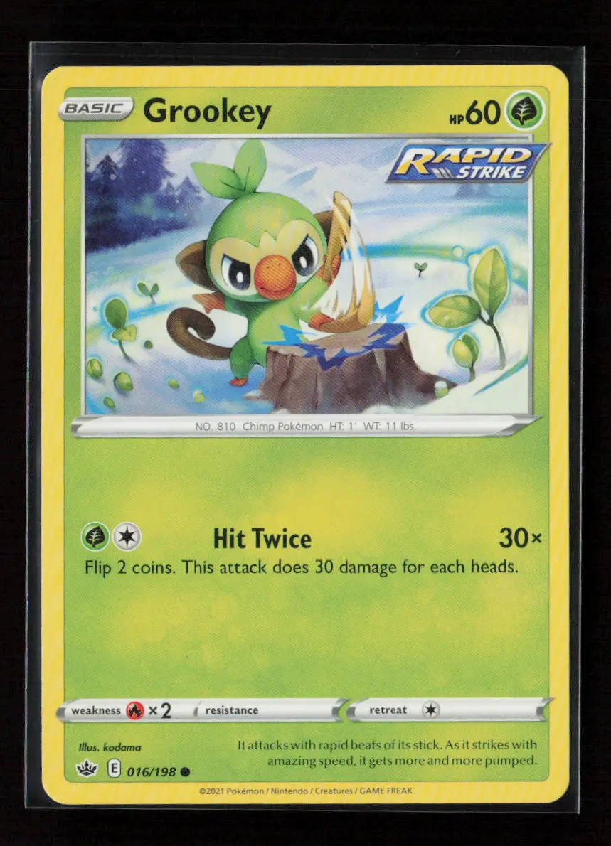 Grookey Common Swsh06: Chilling Reign 016/198 Lp 1
