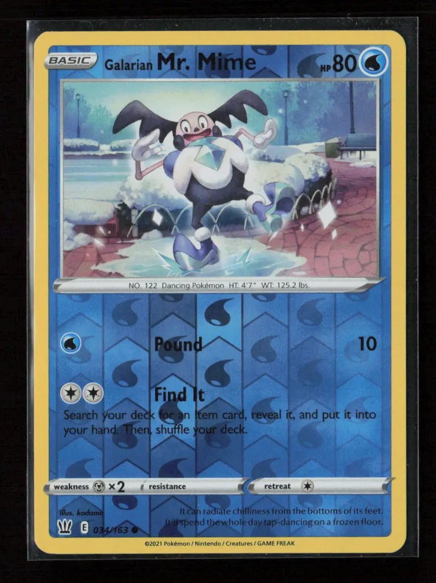 Galarian Mr. Mime Common Swsh05: Battle Styles 034/163 Lp 1