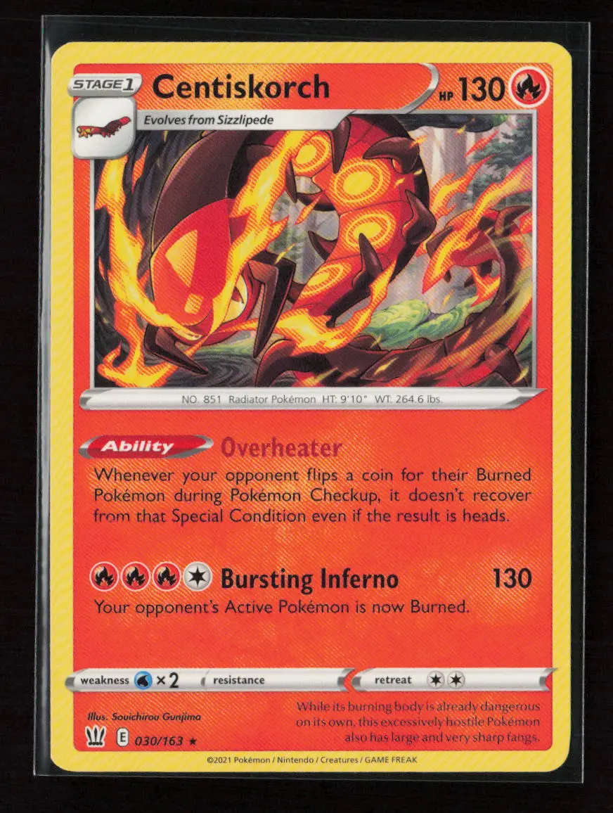 Centiskorch Rare Swsh05: Battle Styles 030/163 Lp 1