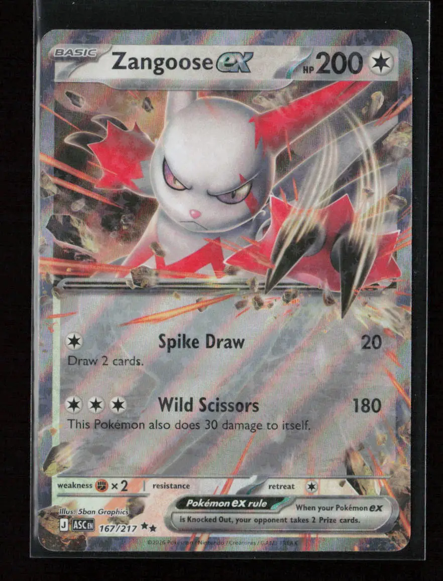 Zangoose Ex Double Rare Me: Ascended Heroes 167/217 Nm 1