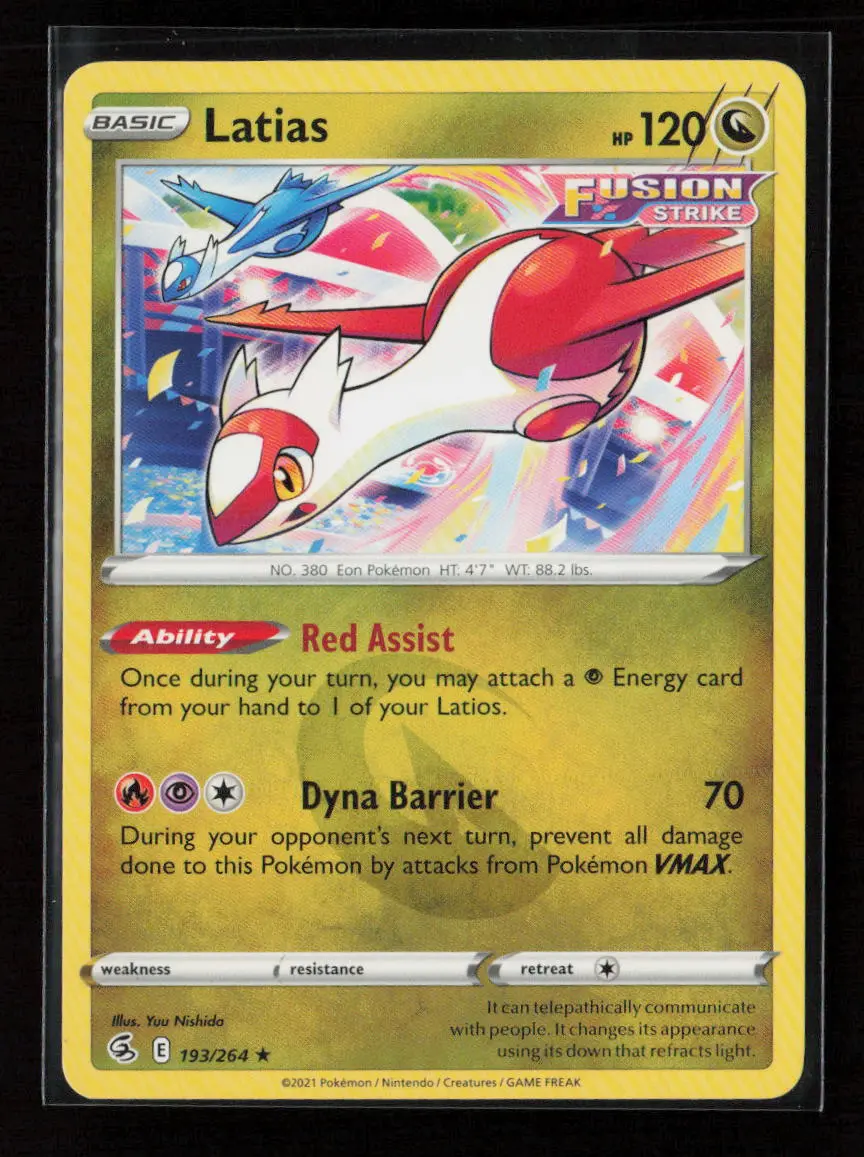 Latias Rare Swsh08: Fusion Strike 193/264 Lp 1