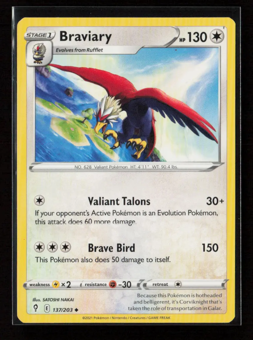 Braviary Uncommon Swsh07: Evolving Skies 137/203 Lp 1