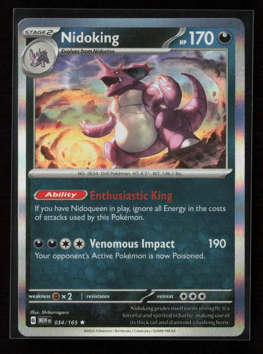 Nidoking Rare Sv: Scarlet & Violet 151 034/165 Nm 1