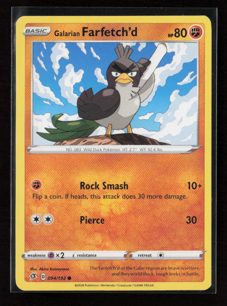 Galarian Farfetch'd Common Swsh02: Rebel Clash 094/192 Lp 1