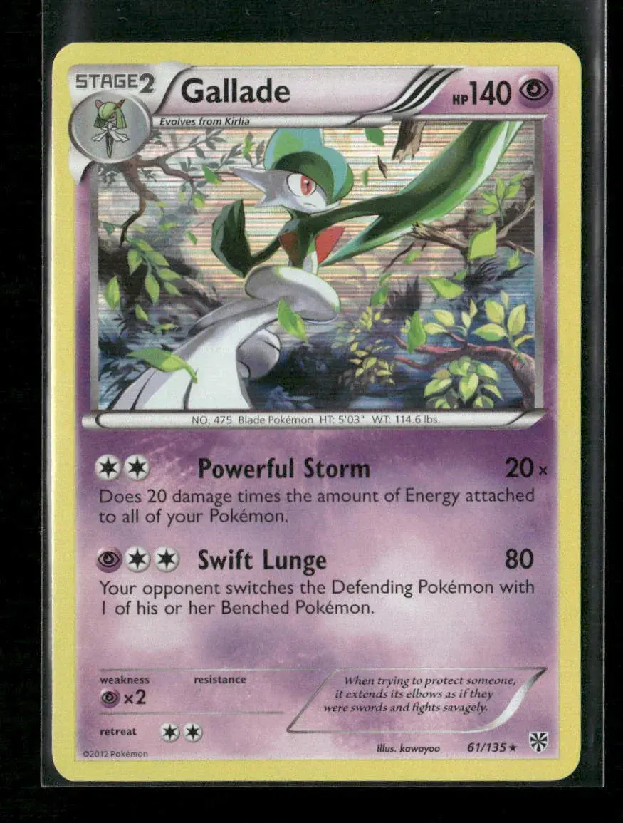 Gallade Holo Rare Plasma Storm 61/135 Lp 1