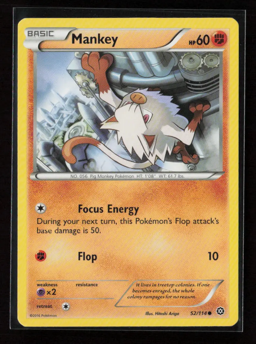 Mankey Common Xy - Steam Siege 52/114 Lp 1