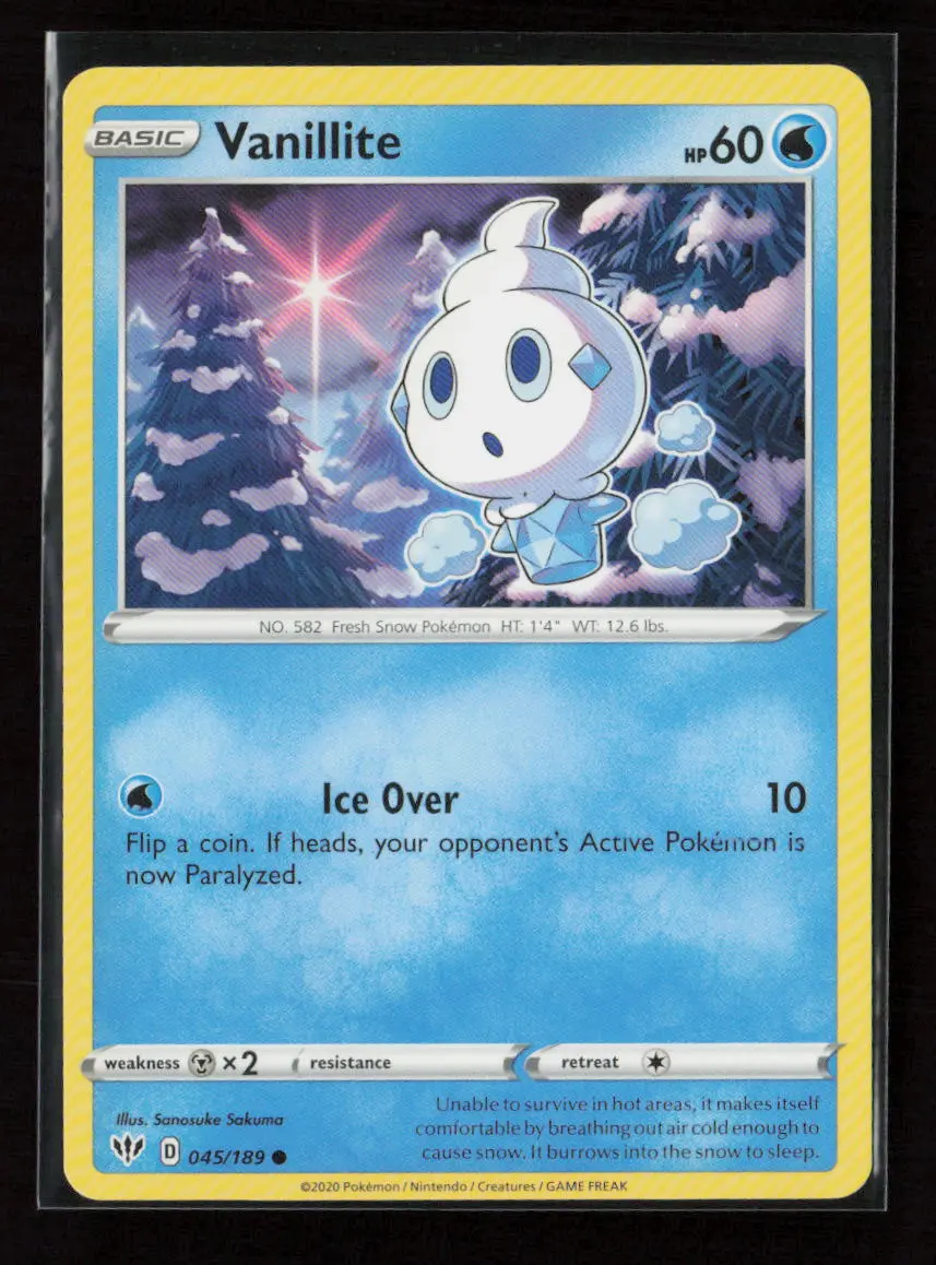 Vanillite Common Swsh03: Darkness Ablaze 045/189 Lp 1