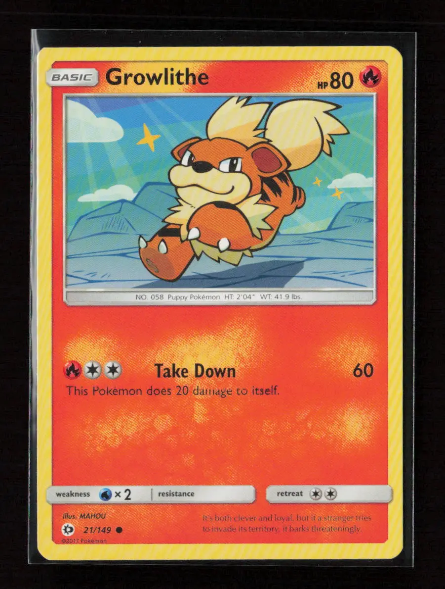 Growlithe Common Sm Base Set 21/149 Lp 1