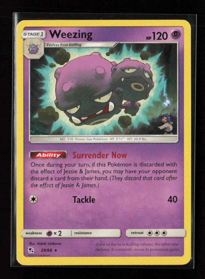 Weezing Rare Hidden Fates 29/68 Lp 1