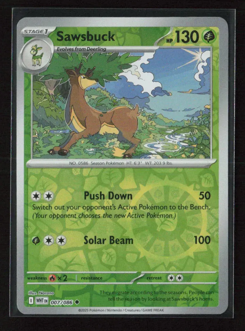 Sawsbuck Uncommon Sv: White Flare 007/086 Nm 1