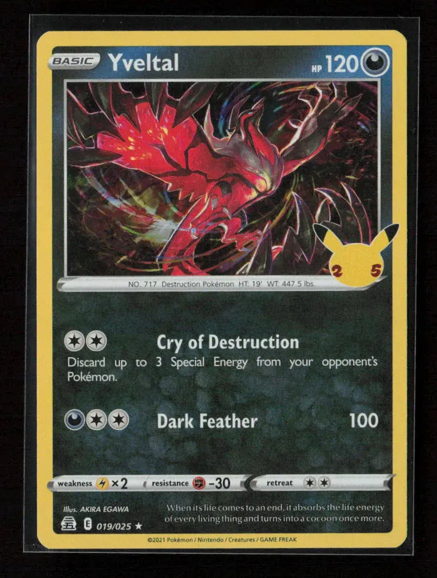 Yveltal Holo Rare Celebrations 019/025 Nm 1