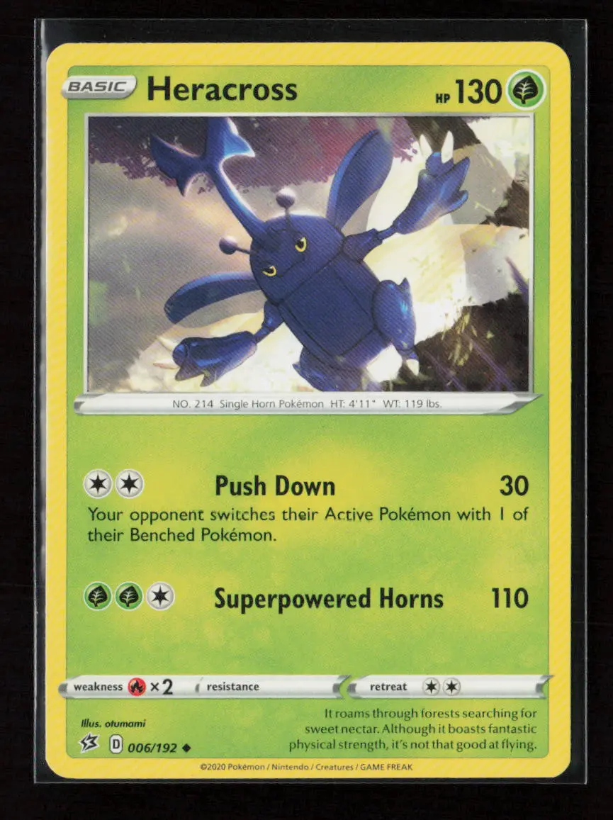 Heracross Uncommon Swsh02: Rebel Clash 006/192 Lp 1