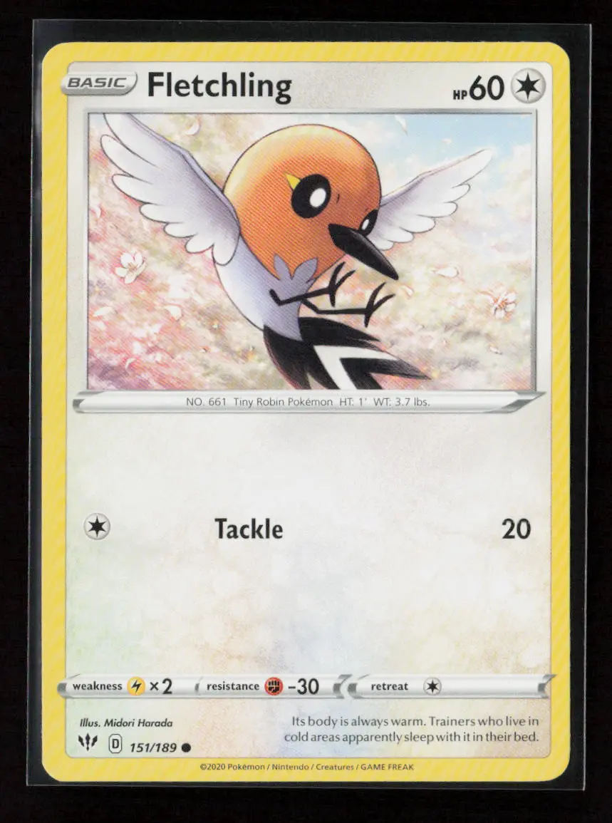 Fletchling Common Swsh03: Darkness Ablaze 151/189 Lp 1
