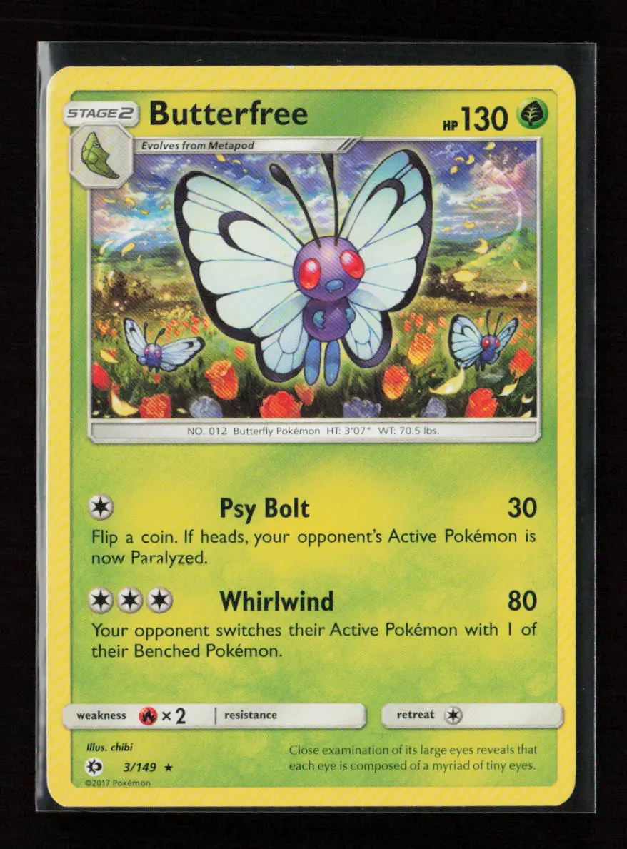 Butterfree Rare Sm Base Set 3/149 Lp 1