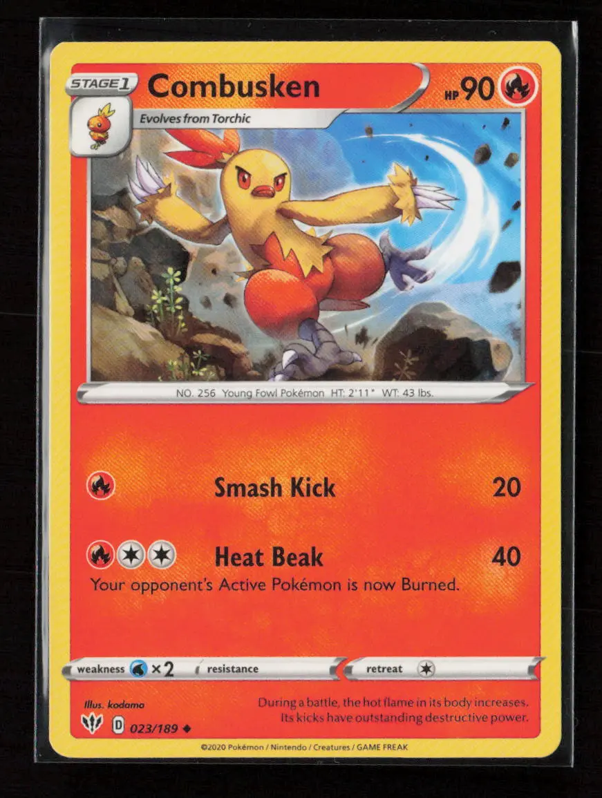Combusken Uncommon Swsh03: Darkness Ablaze 023/189 Lp 1