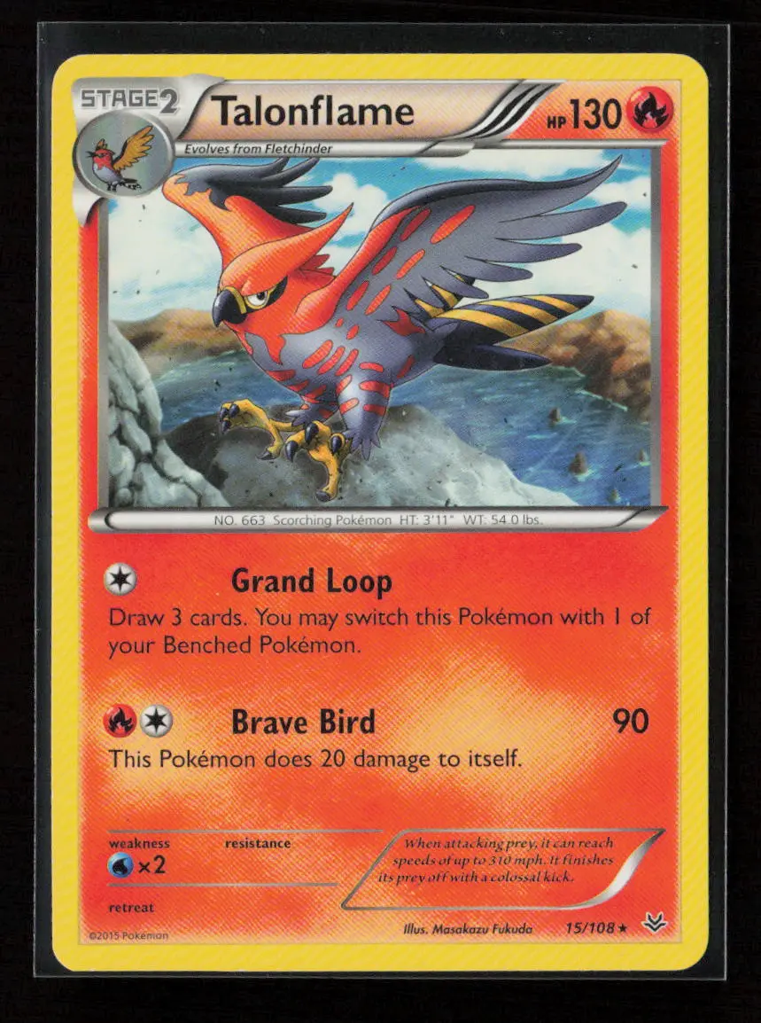 Talonflame Rare Xy - Roaring Skies 15/108 Lp 1
