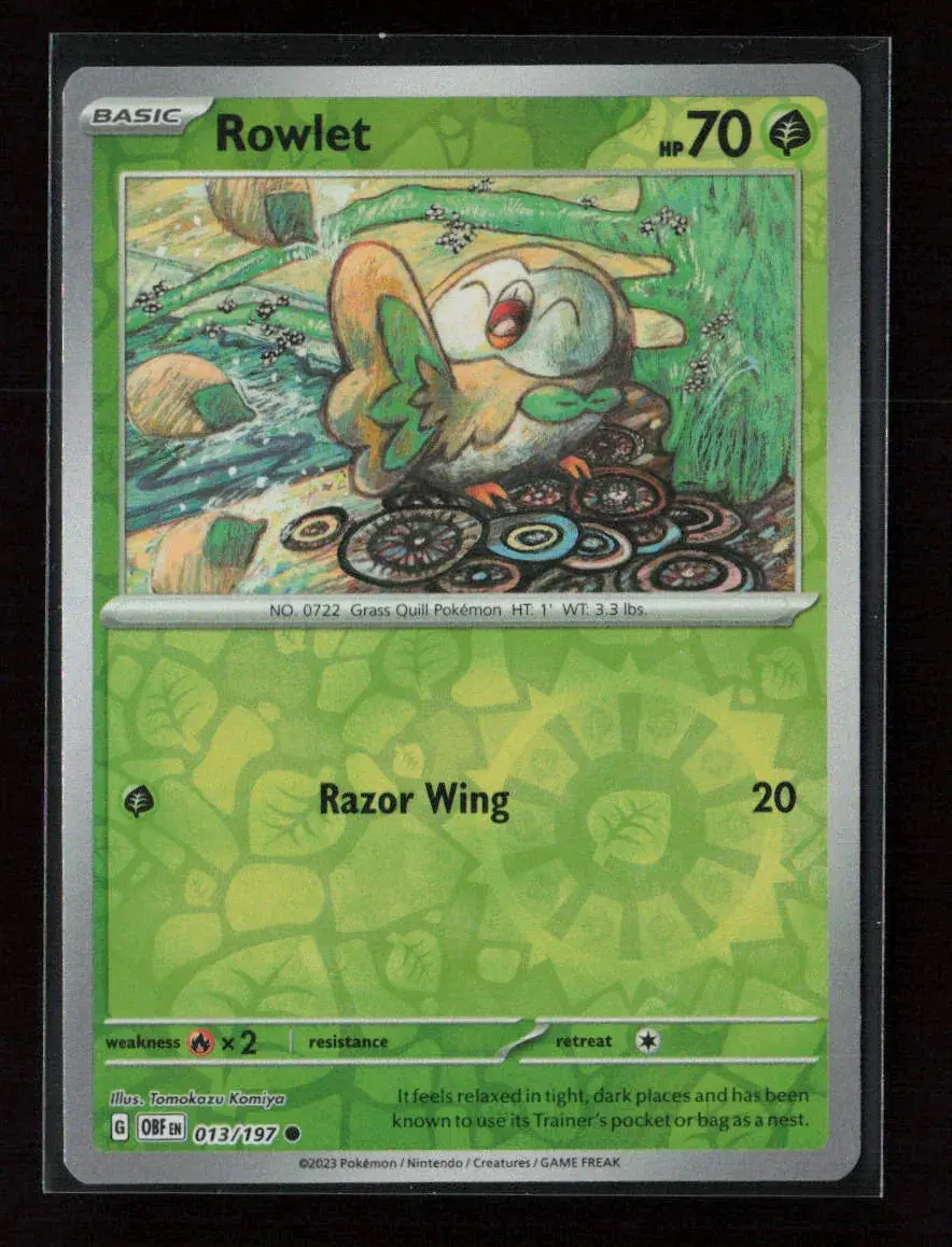 Rowlet Common Sv03: Obsidian Flames 013/197 Nm 1