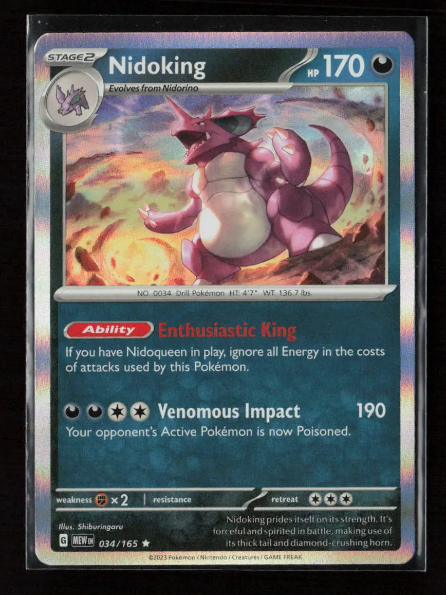Nidoking - Rare Sv: Scarlet & Violet 151 034/165 Nm 1