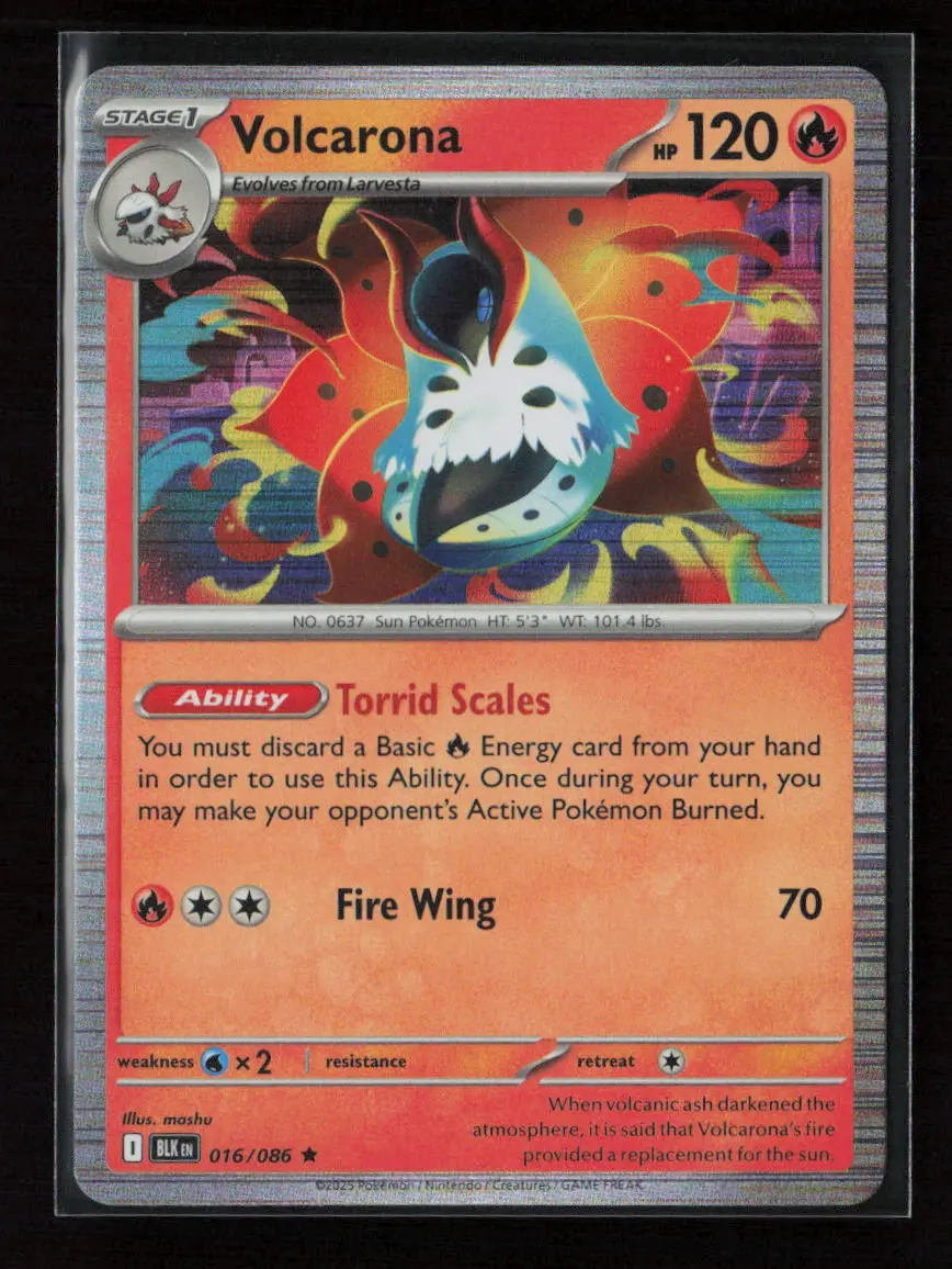 Volcarona Rare Sv: Black Bolt 016/086 Nm 1