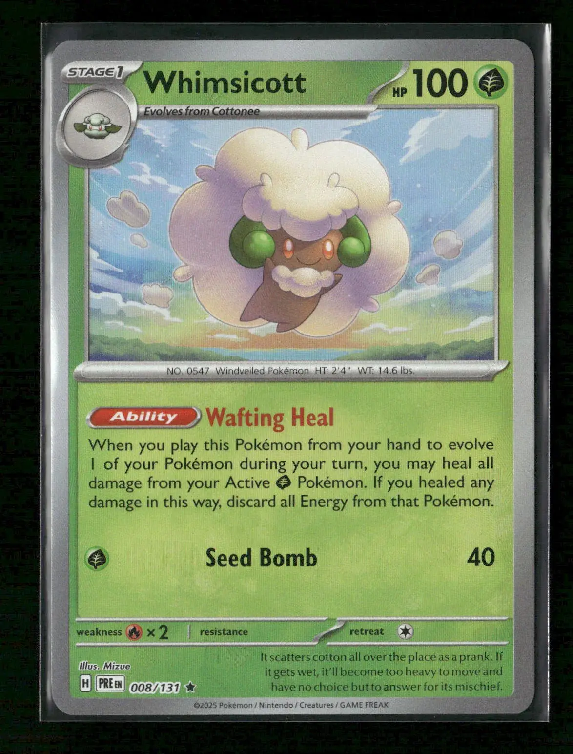 Whimsicott (Poke Ball Pattern) Rare Sv: Prismatic Evolutions 008/131 Nm 1