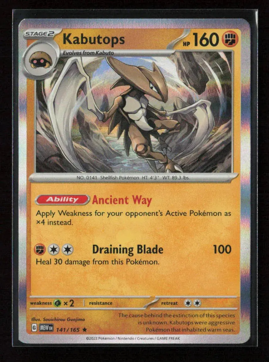 Kabutops Rare Sv: Scarlet & Violet 151 141/165 Nm 1