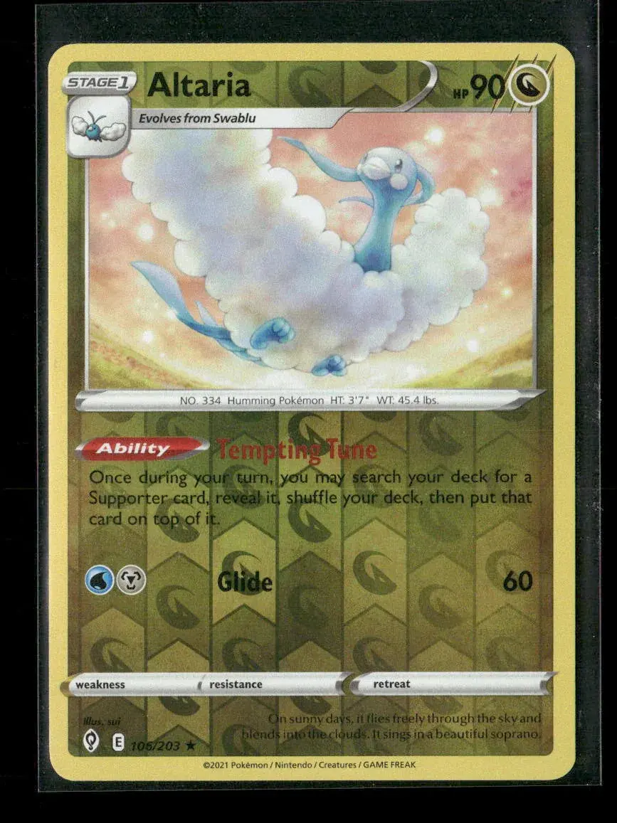 Altaria Rare Swsh07: Evolving Skies 106/203 Lp 1