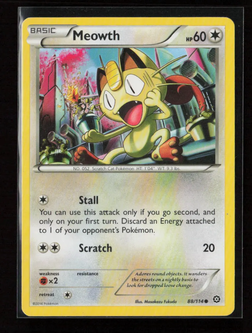 Meowth Common Xy - Steam Siege 88/114 Mp 1