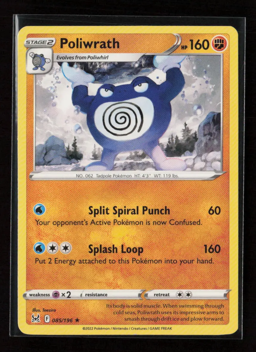 Poliwrath Rare Swsh11: Lost Origin 085/196 Lp 1