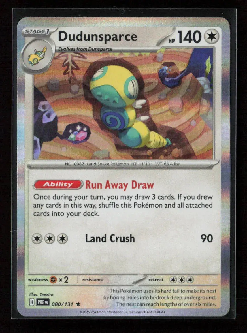 Dudunsparce Rare Sv: Prismatic Evolutions 080/131 Nm 1