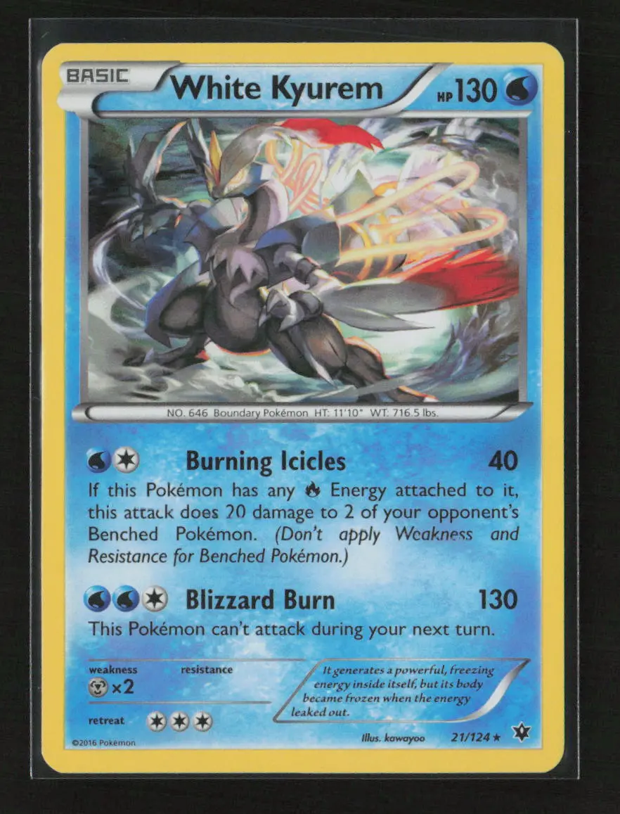 White Kyurem Holo Rare Xy - Fates Collide 21/124 Lp 1