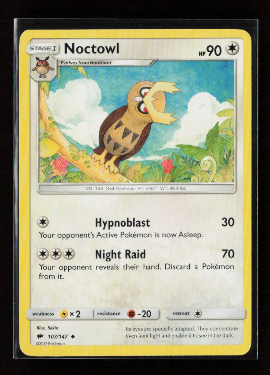 Noctowl Uncommon Sm - Burning Shadows 107/147 Lp 1