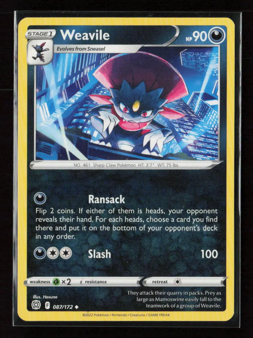 Weavile Uncommon Swsh09: Brilliant Stars 087/172 Lp 1